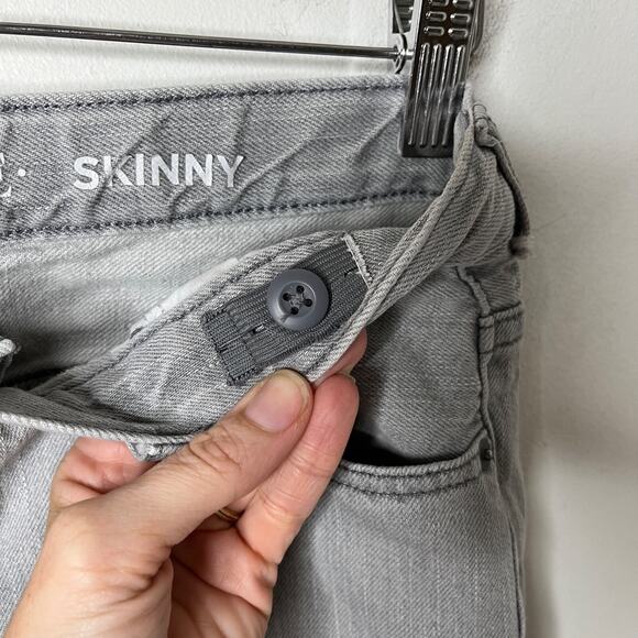 Children's Place Girl's Skinny Jeans 14 Charcoal Gray Light Wash Mid Rise Denim - Picture 5 of 8